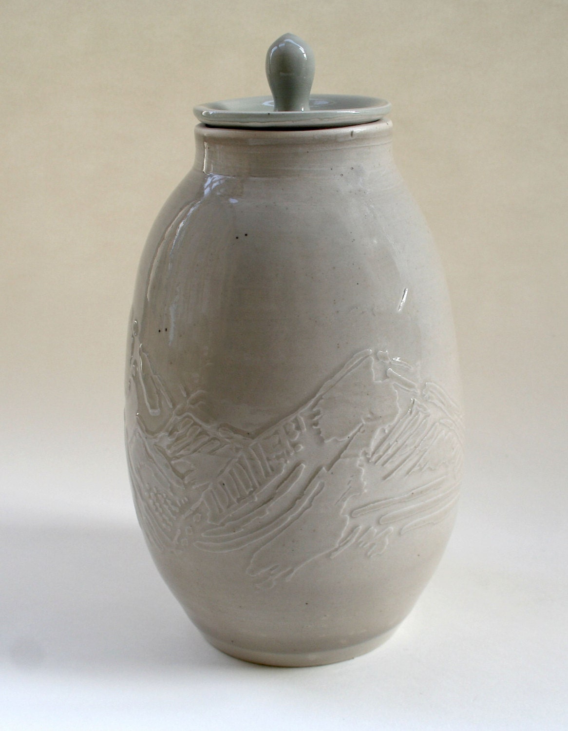 Lidded Mountain Jar