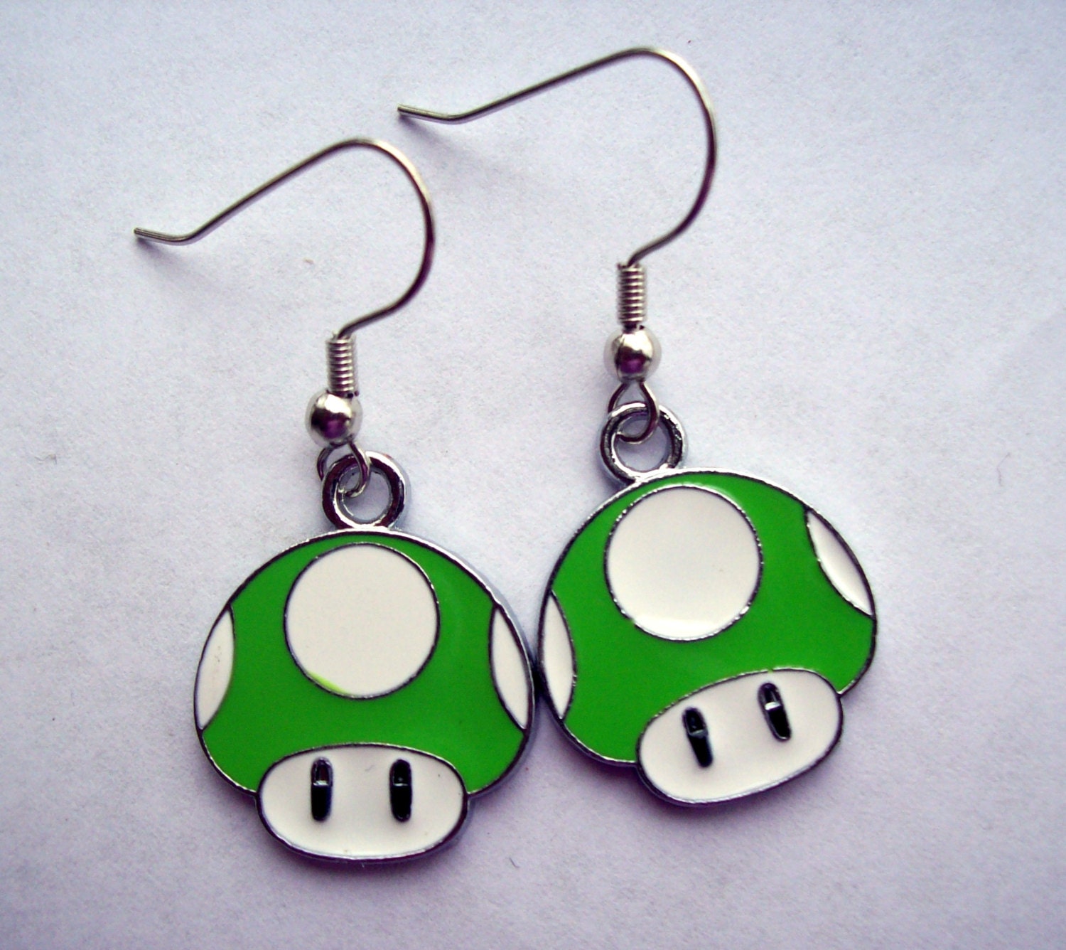 1up green mario mushroom earrings