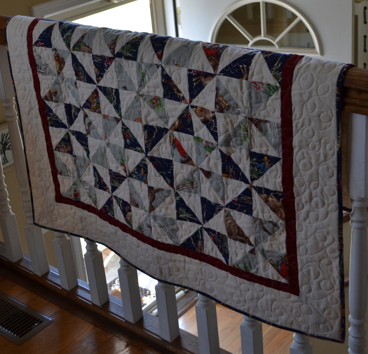 Vintage Cowboy Baby Quilt