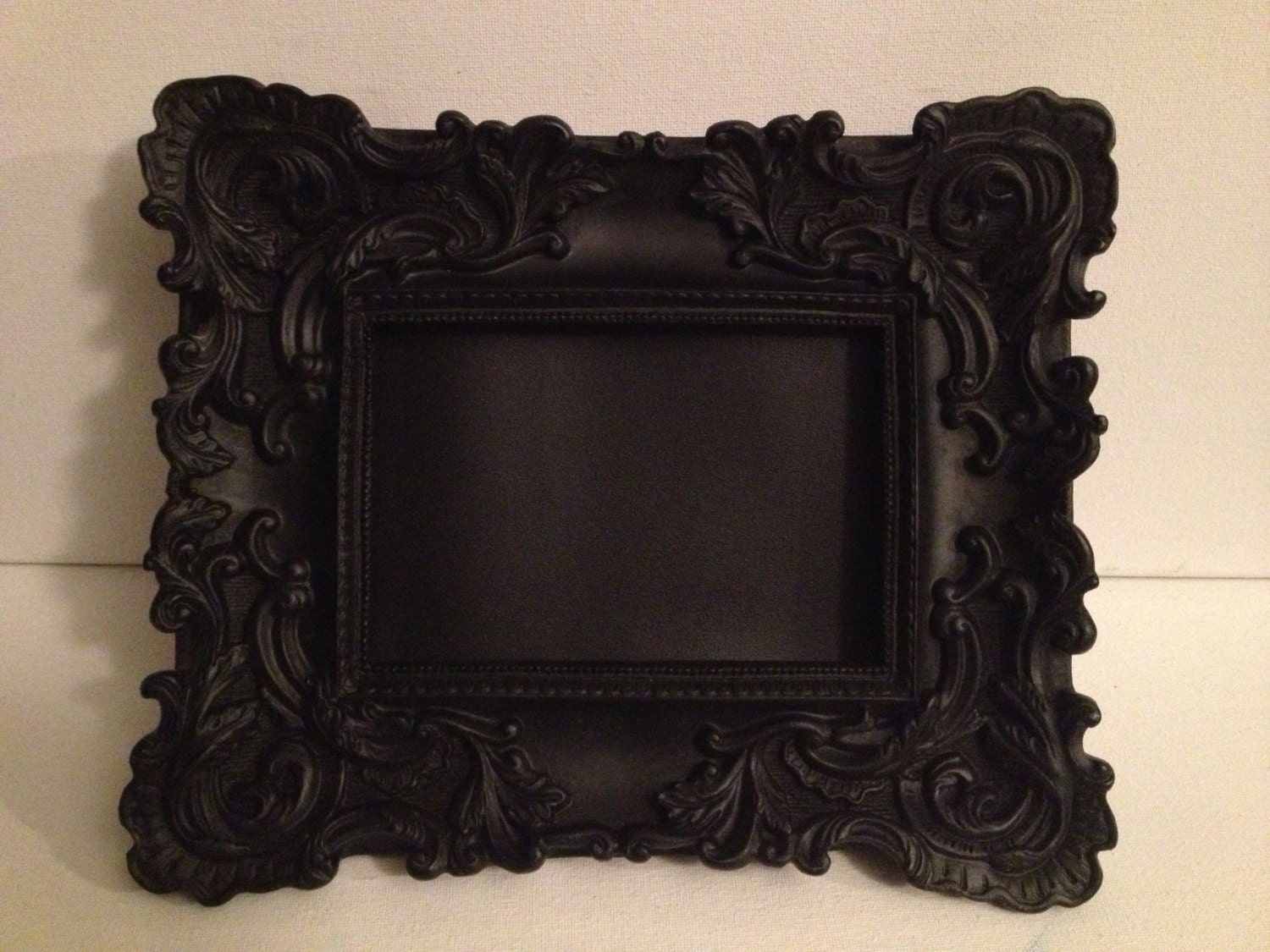 Ornate baroque frame with chalkboard Black 4 x 6 picture frame table number wedding shabby chic French country vintage look