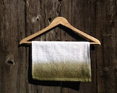 SALE - Hand Dipped Olive Green Ombre Washcloth for Kitchen or Bath - teaandsugar