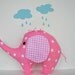 Pink fabric elephant, nursery fabric elephant, pink polka dot elephant, baby shower gift, ready to ship