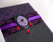 Spider Greeting Card - Blank all occasion Halloween theme Black Purple