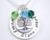 Hand Stamped Mommy Necklace - Handstamped Personalized Jewelry - Family Tree Jewelry