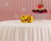 Cat Slice Stud Earrings-Kawaii earring-Polymer clay Studs-Post Earring- Miniature Slices Earring-Animal Earring-Kawaii Studs