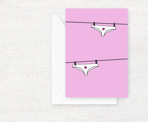 Underwear Love (Female & Female) - Greeting Card