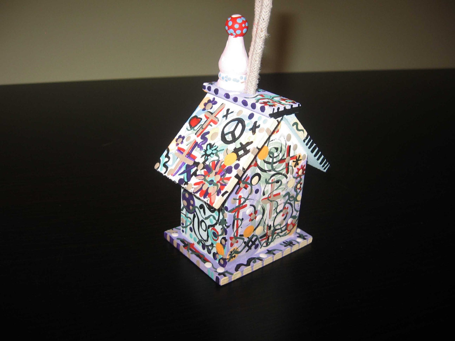 Day of the Dead BIRDHOUSE CHURCH CHAPEL skulls birdfeeder etsy Mexican art original painting handpainted funky folk art outsider etsy.com