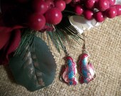 Fashion Earrings, Dangle, Cloisonne, Enamel, Butterfly, Teal, Pink, Red, Purple, Ornate, Vintage 1980s, SpringJewelryThings