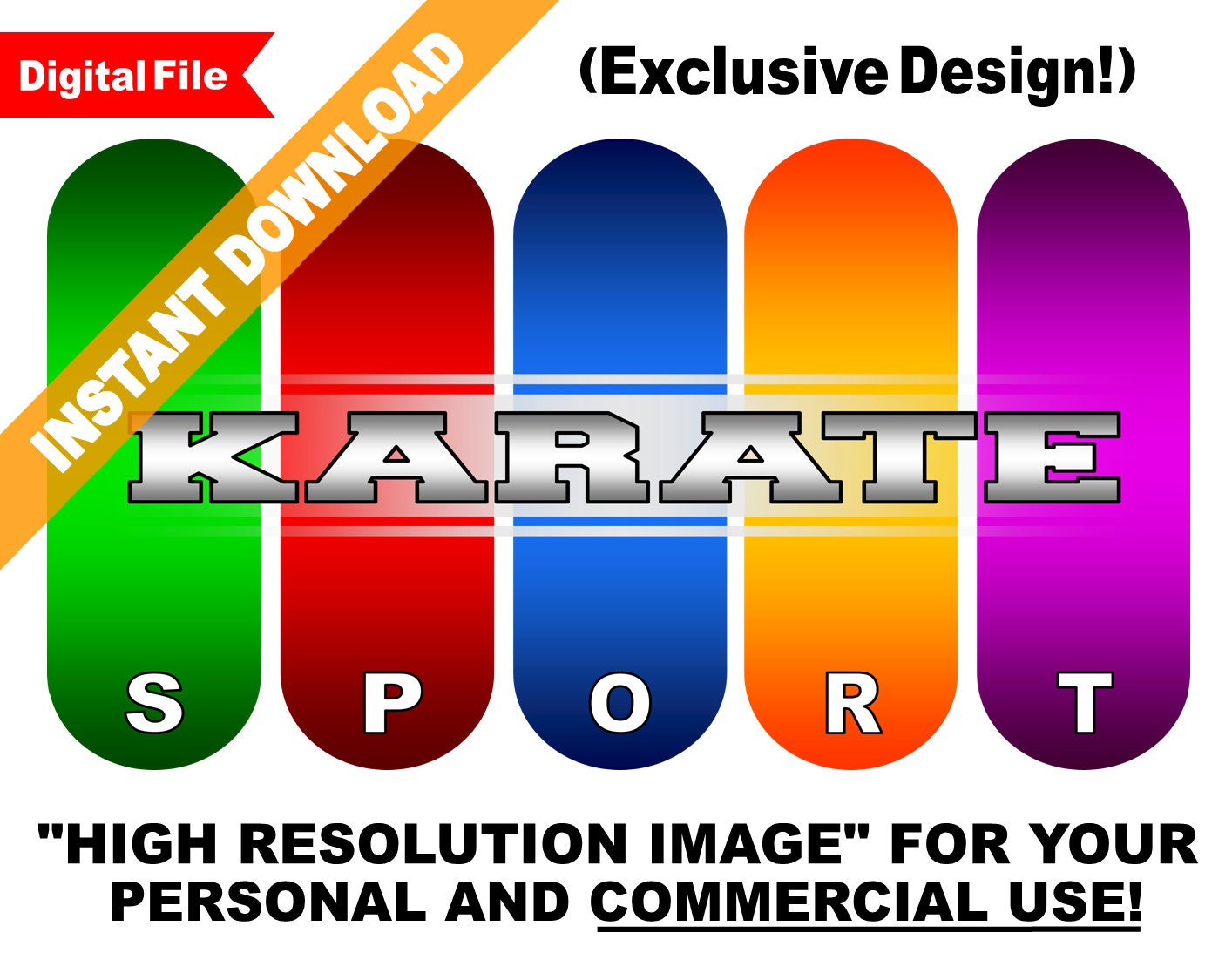 INSTANT DOWNLOAD - Karate sport martial arts digital clip art clipart design image graphic illustration picture element - High Resolution