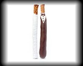Bride Groom chocolate covered pretzel rods white black brown tuxedo- 2 dozen in box -