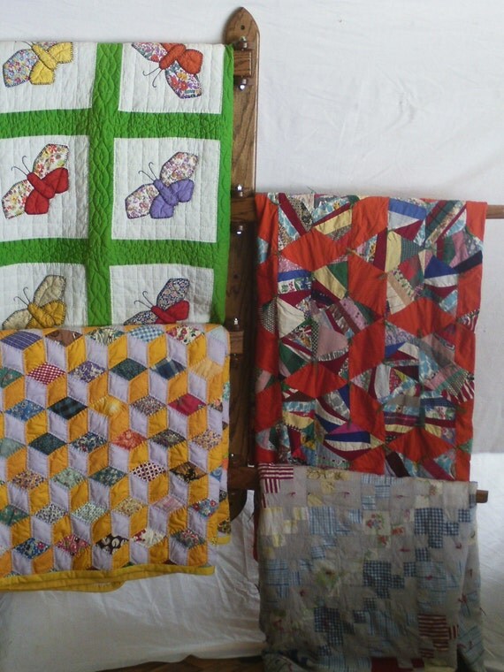 Multiple Hanging Quilt Rack by CountryHandsWoodwork on Etsy