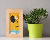 Yellow sun // reclaimed upcycled ooak assemblage artwork // 3D Wall Art