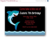 30% OFF - SALE ENDS 5/27 Shark Birthday Invitations Printable ,You Print , Digital File, Diy