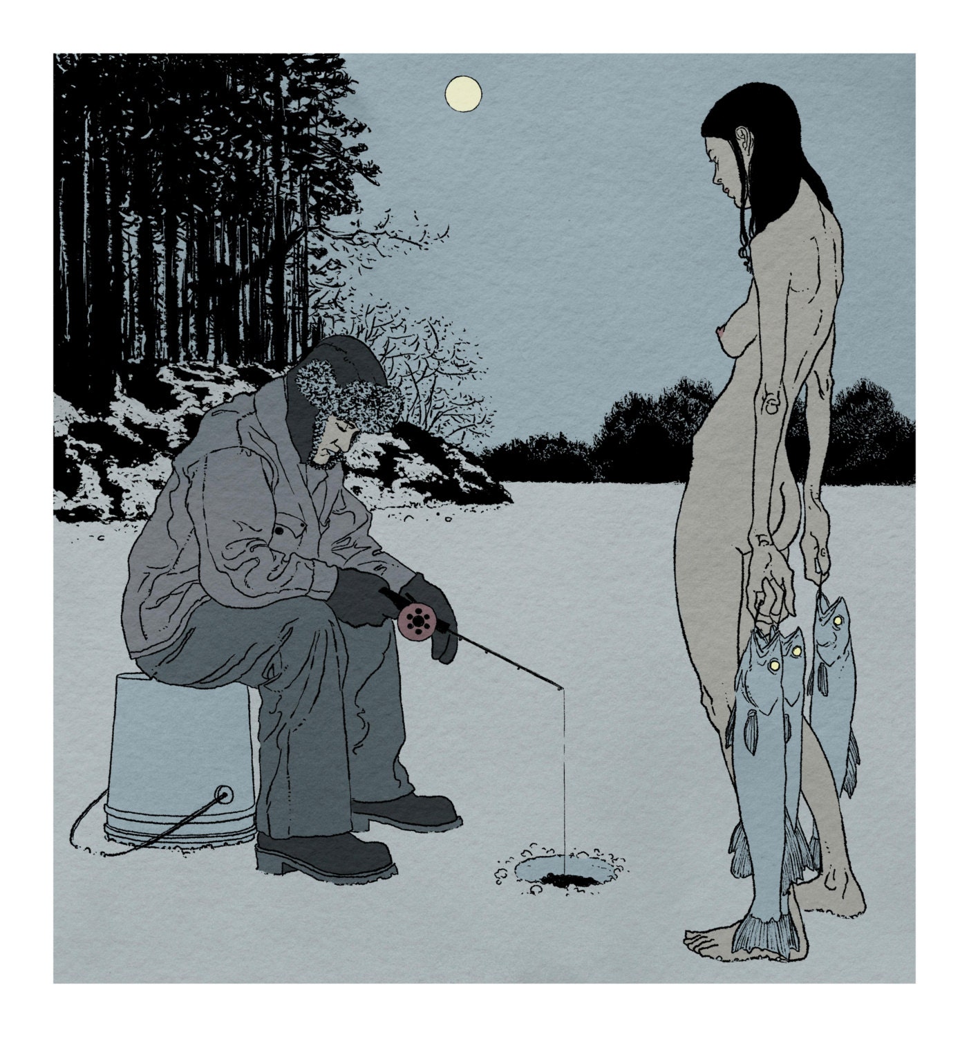 Giclee print from original illustration Wake Up