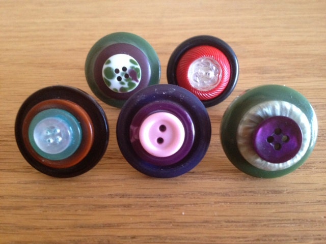 Upcycled Materials Adjustable Button Rings