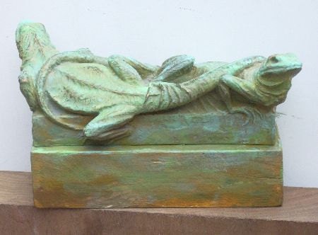 Handmade, Original, Bronze Sculpture & Paper weight of  "Twin Lizards called Romeo and Juliet".