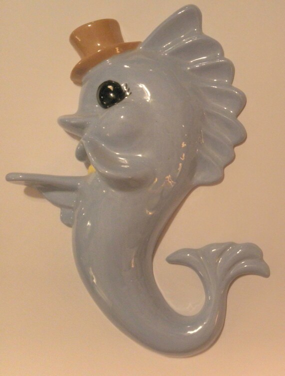 Vintage Trio FISH FAMILY Ceramic Wall Plaque Hanging BATHROOM Decor
