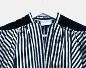 Striped jacket blouse poet sleeves FRANK USHER 70s