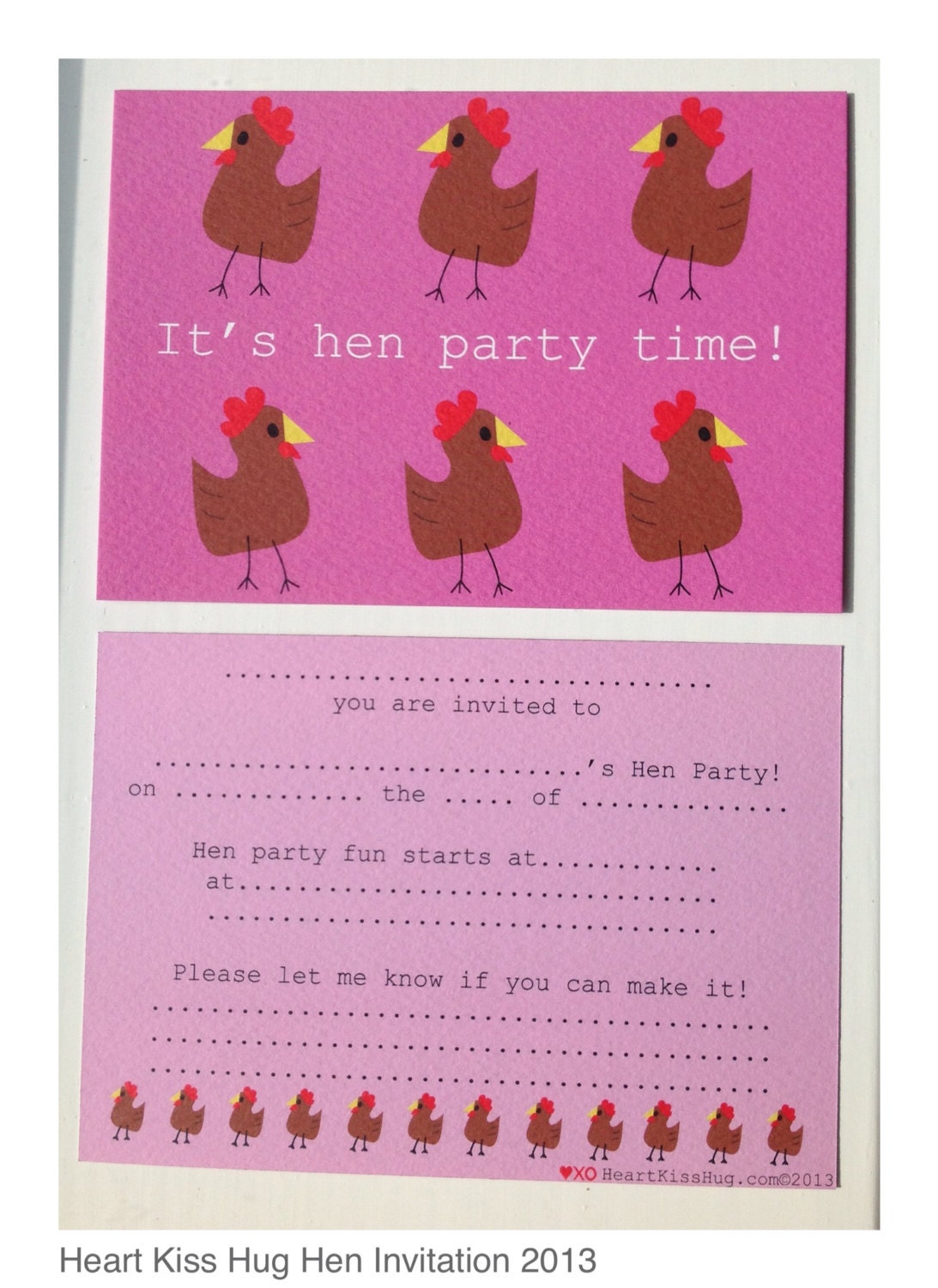 Hen Party Invitations (12 Pack) A6 Postcard with envelope