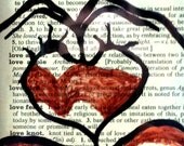 love heart frame upcycled vintage dictionary word art-bff friend, mother's day, father's day, graduation, wedding, anniversary gift