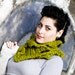 Hand Crocheted "Lemongrass Green" Neck Ruffle. 20/80 Lambs Wool and Acrylic Blend, With Chunky Black German Made Button.