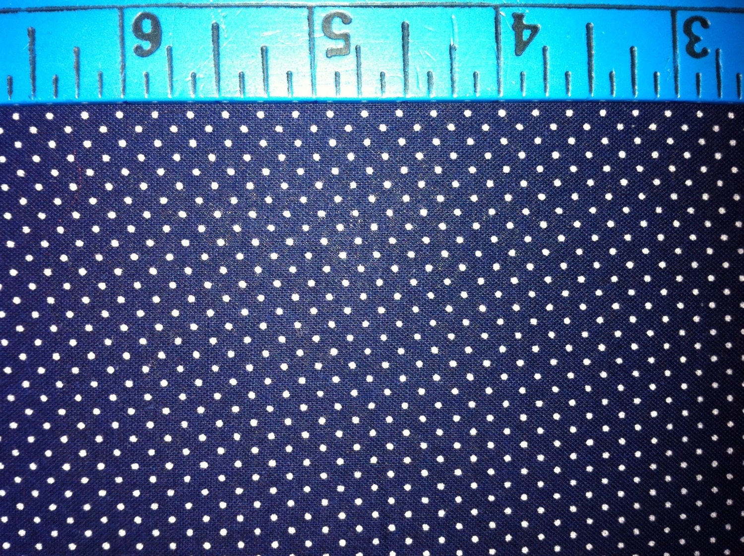 Navy with white polka dot cotton fabric