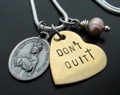 Handstamped Jewelry. Catholic Jewelry. Our Lady de la Salette, OL of Salette. Motivation Gift. Hand Stamped. Pearl. STERLING Silver Chain.