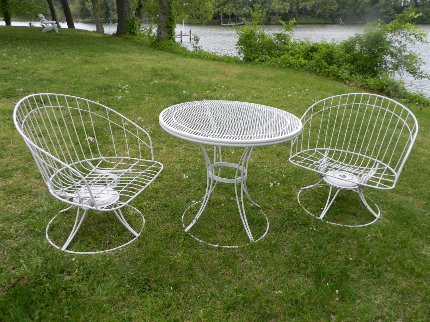 HOMECREST Pair Mid Century Outdoor Tub Chairs