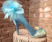 SALE Wedding Prom OOAK Hand Painted Embellished Platform High Heels, US Women's Size 11M (Eur 41)