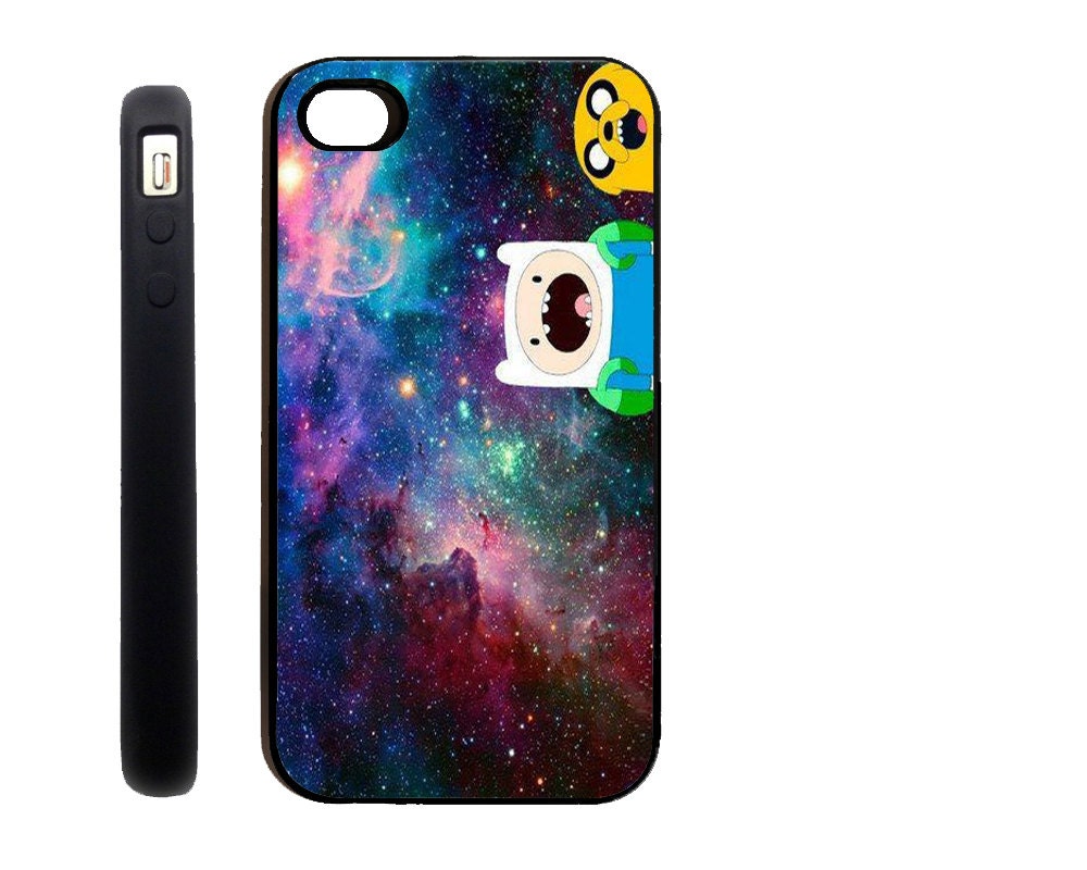 RUBBER Apple iPhone 4 4G 4S / iPhone 5  / Samsung s3 Case Cover Skin Adventure Time Nebula   Mobile Phone Accessory