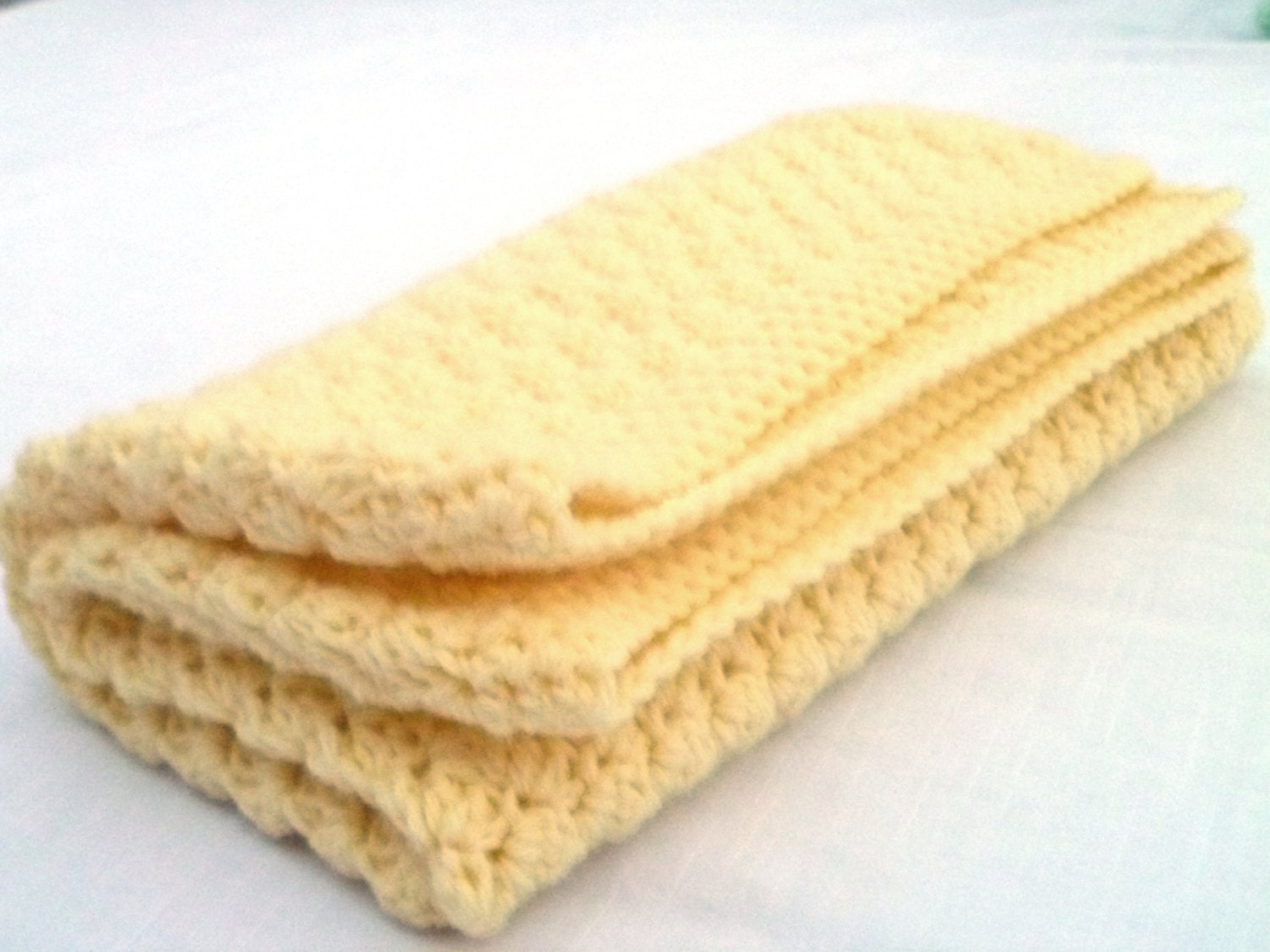 Yellow Crochet Baby Blanket