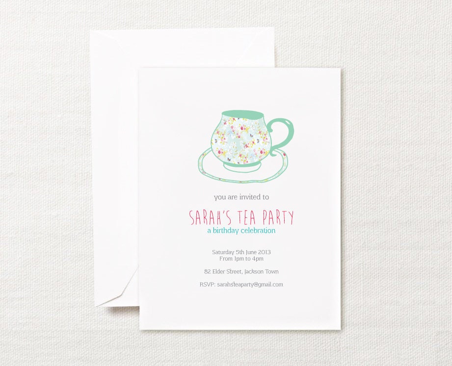 PRINTABLE Tea Party Teacup Invitation Il_170x135