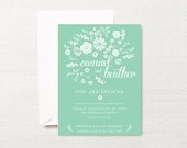 Custom Mint Floral Wedding Invitation & RSVP card Printable - wedding invite, reply card, spring garden wedding Il_170x135