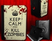 Keep Calm And Kill Zombies - Kindle Fire Hd 7" Leather Book Cover Case