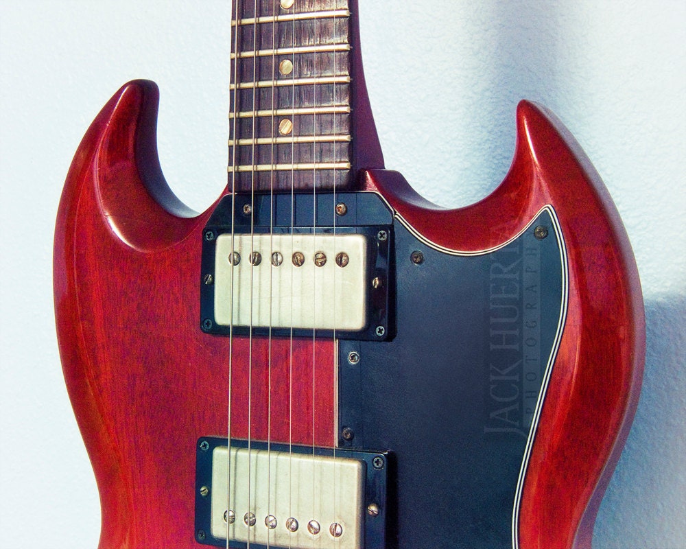 1964 Gibson SG Guitar - 8x10 Fine Art Photo, Red and Black, Guitar Player, Guitarist, Strings, Musician, Musical Instrument, Free Shipping