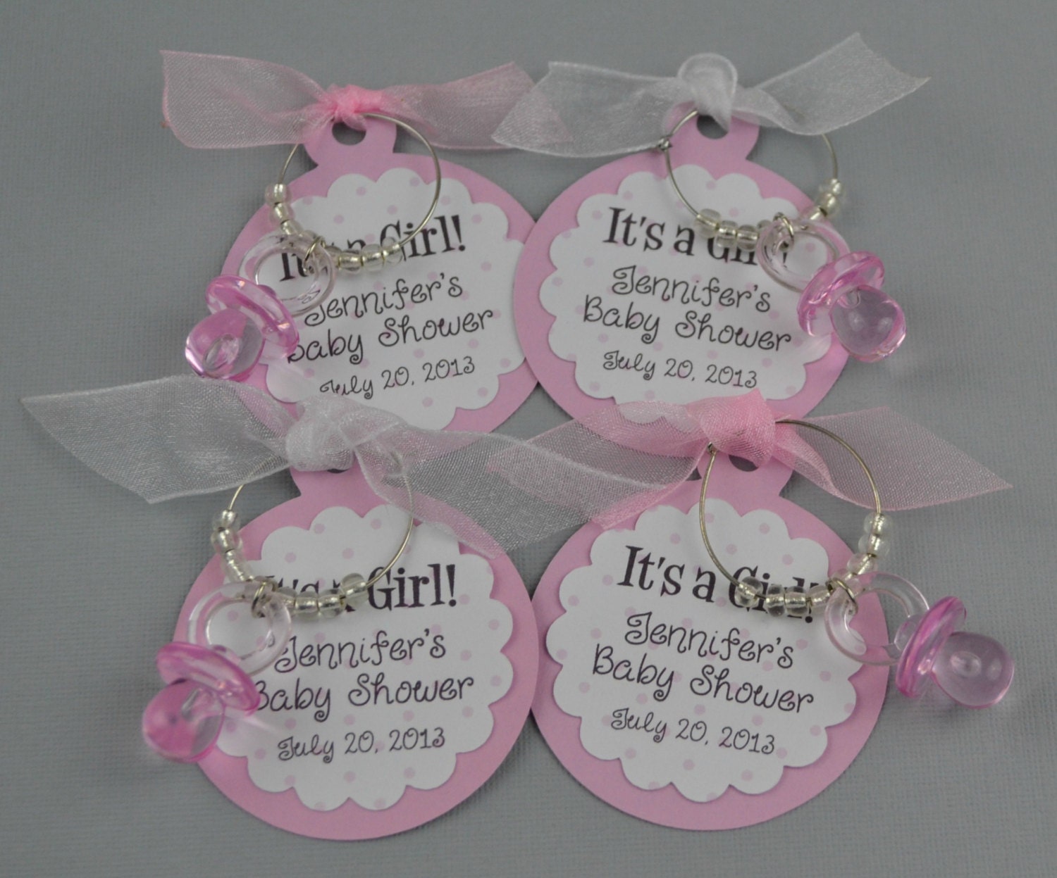 Personalized It's A Girl Baby Shower Favors Wine by TipsyDesigns