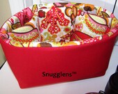 Dslr Camera Bag Insert Padded Medium AH red orange yellow floral chevron --By Snugglens