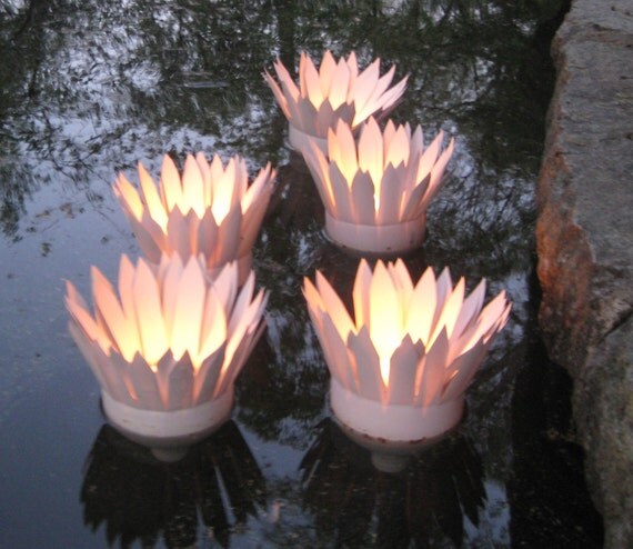 Floating Votive Water Lilly Candle Holders by thewoodlandsprite