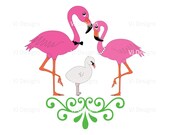 Flamingo Family - Digital Print (Illustration)