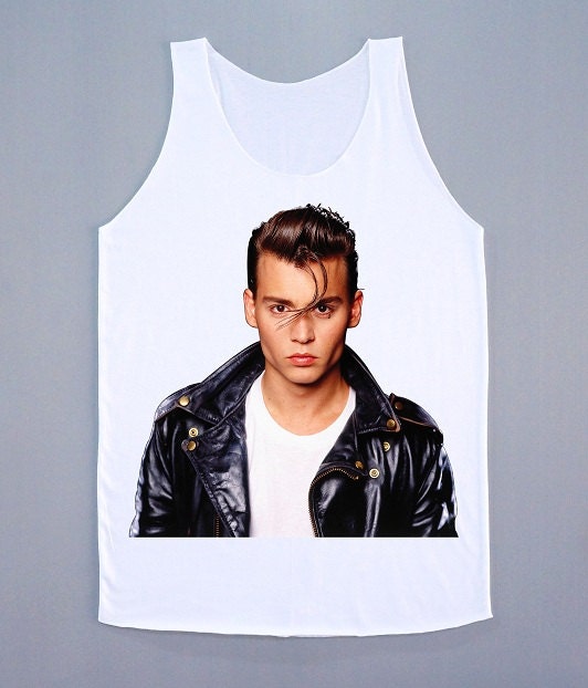 Johnny Depp Tank Top Johnny Depp Shirt Cry Baby Shirt Color Shirt Tank Top Women Tunic White Tee Singlet Sleeveless Vest Women Shirt Size L