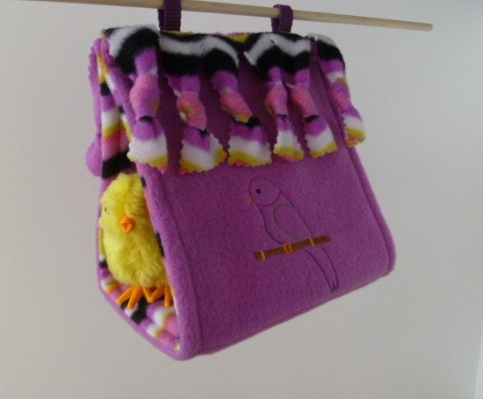 PARROT Fleece Bird  Bed -Tent - Hut - Cozy - Size MED
