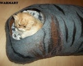 Cat bed/ No 40 /Sise S, M/Pets house/Cat cave with FREE Cat Ball / Dog bed/Cat house /Handmade/Wool cat bed/Felted cat basket