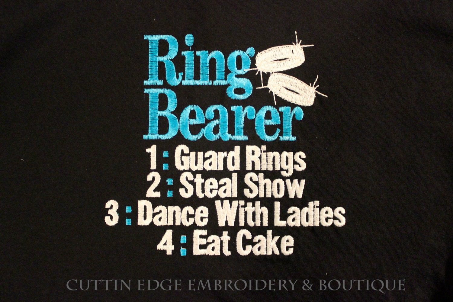 Personalized Custom Ring Bearer Tshirt or Onesie Embroidered Wedding engagement bride groom