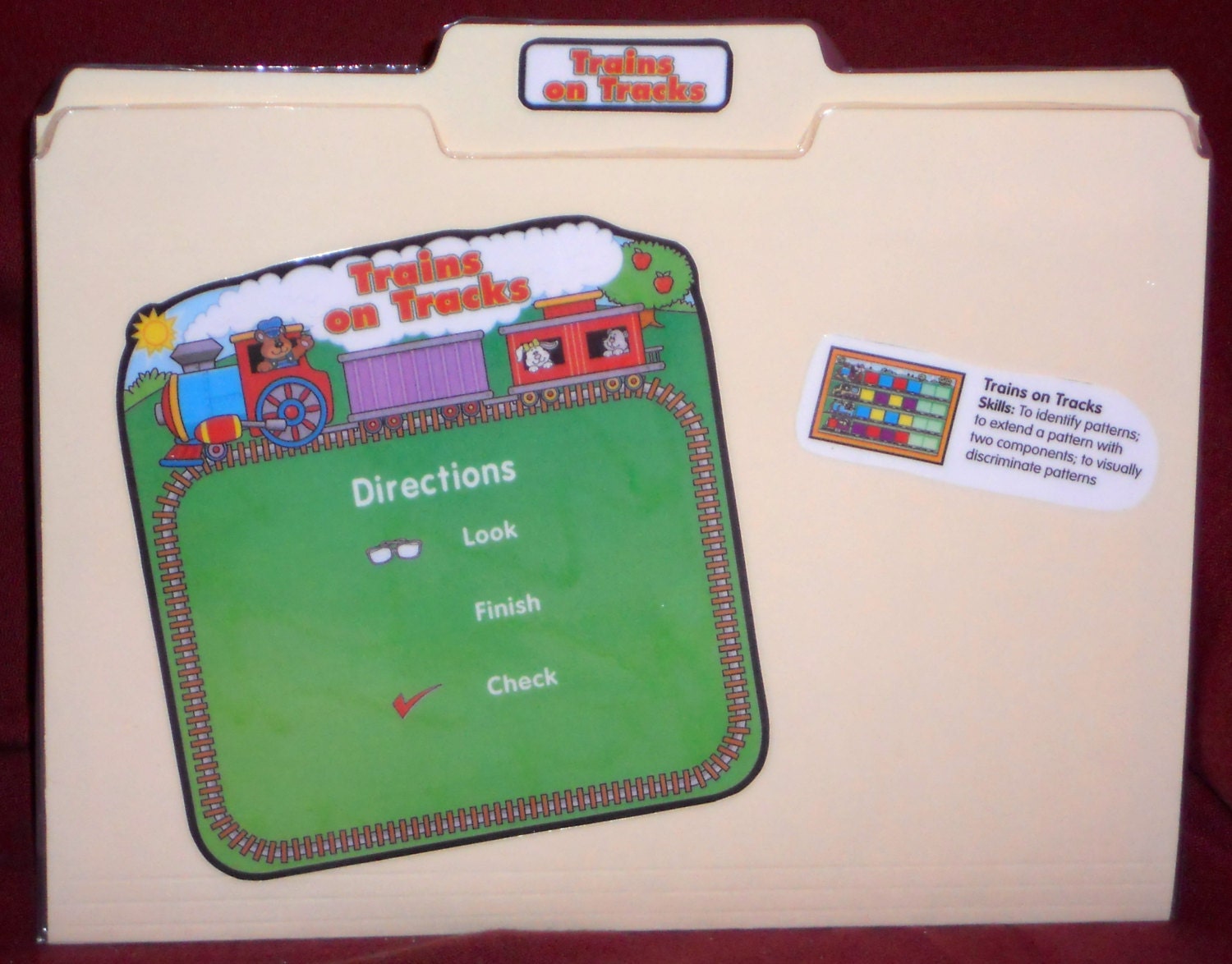 File Folder Game - Patterns -  "TRAINS ON TRACKS"