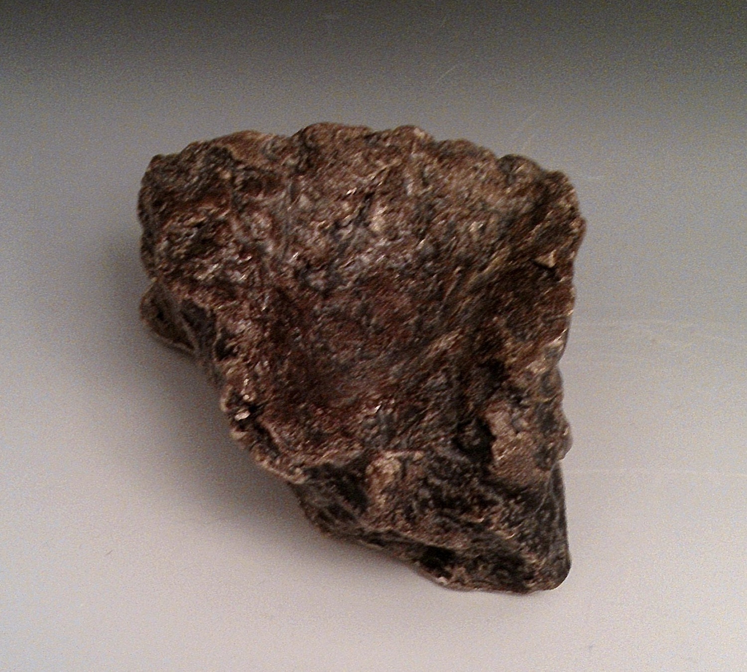 Hand Made - Low Fire Brown & Black - "Organic Rock" Stoneware Soap Dish - F00