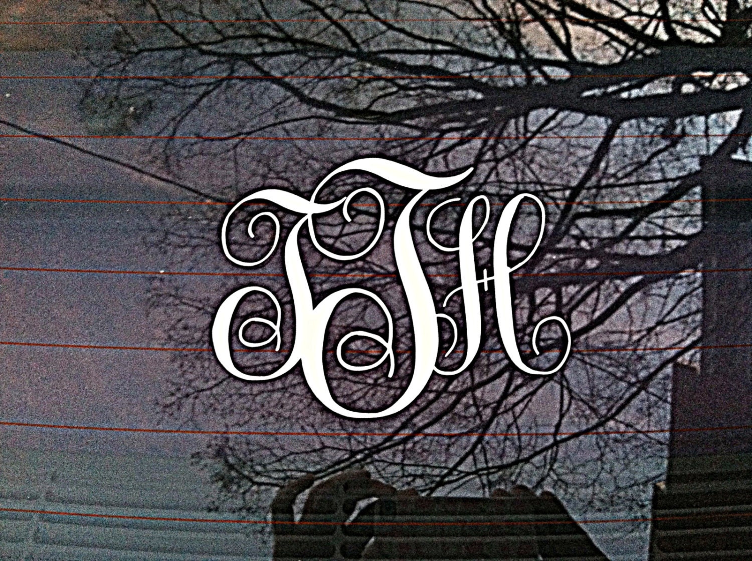 2 Monogram Stickers, 4" x 4" Custom vinyl monogram sticker, sticker, vinyl sticker, car, computer, custom font, custom color,