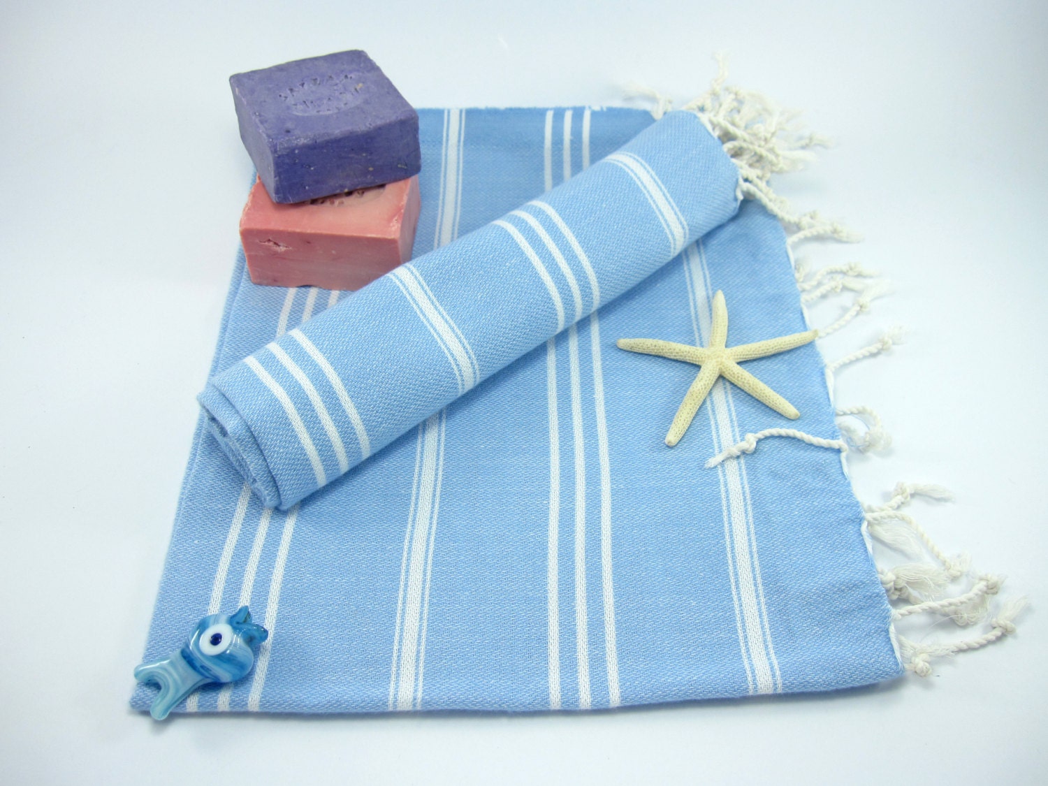 TurkishTowel, Set of 2 Peshkir, Exclusive Quality Pure Turkish Cotton. Hand Head Towel, Tea Towel, Kitchen Towel, Baby Towel, Handmade