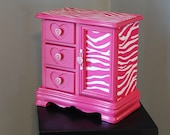 Hot Pink Zebra Jewelry Box
