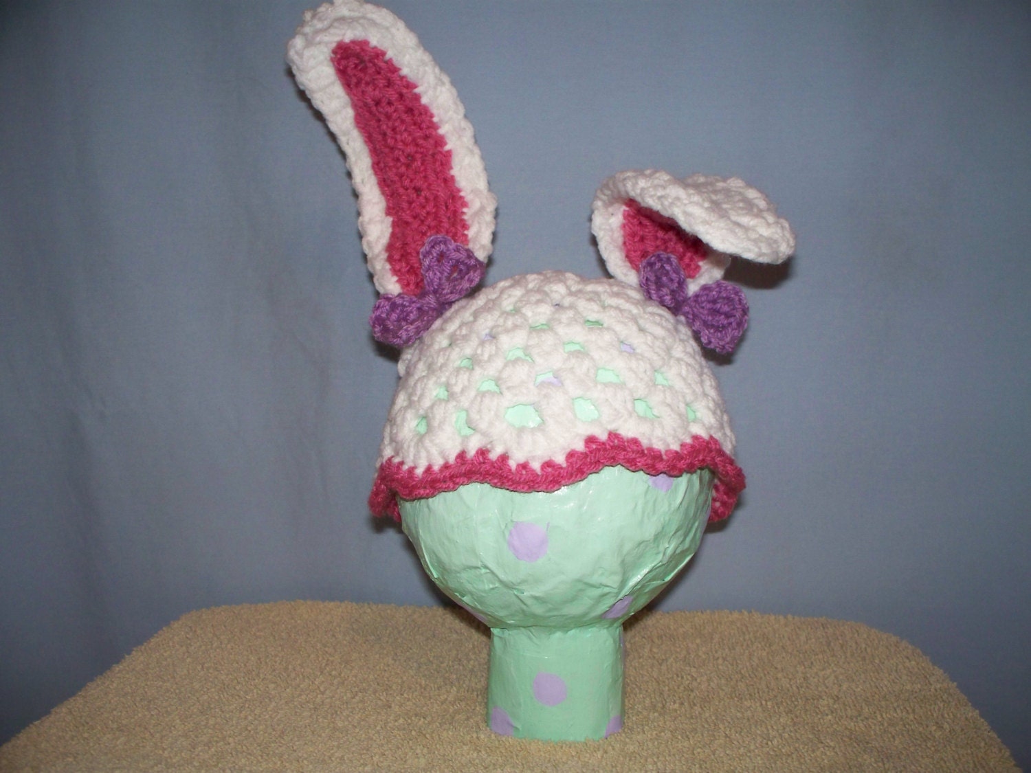 SALE 3-6 Month Easter Bunny hat with Poseable ears Il_170x135