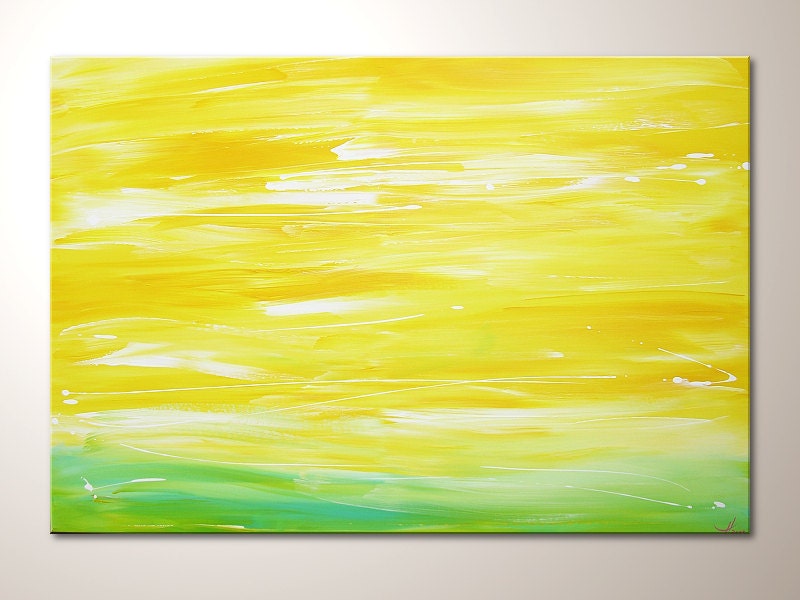 Original modern art painting "Good morning lights" , abstract contemporary artwork, wall decoration,acrylics,decor, large,XXL,yellow